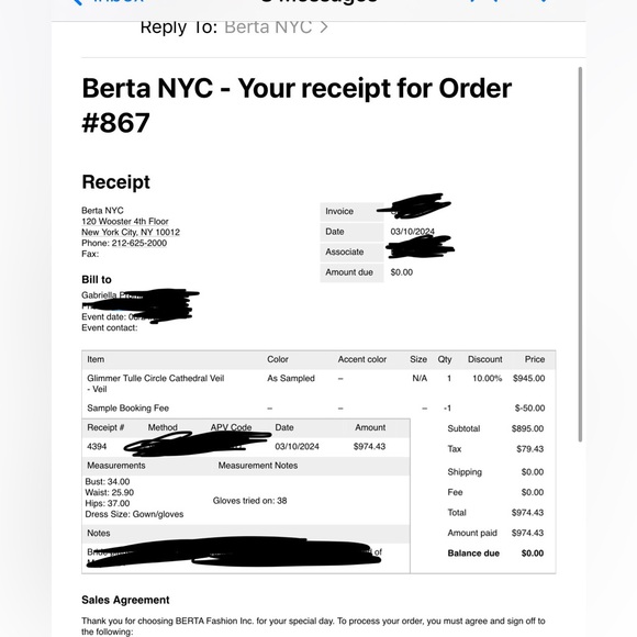 Berta Glimmer Tulle Circle Cathedral Veil - Picture 7 of 7